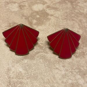 Vintage Enamel Gold Tone Earrings